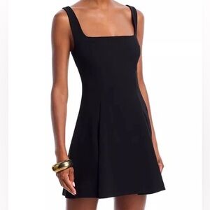 Aqua Bloomingdales FRENCH CONNECTION Square Neck Inverted Pleat Mini Dress S